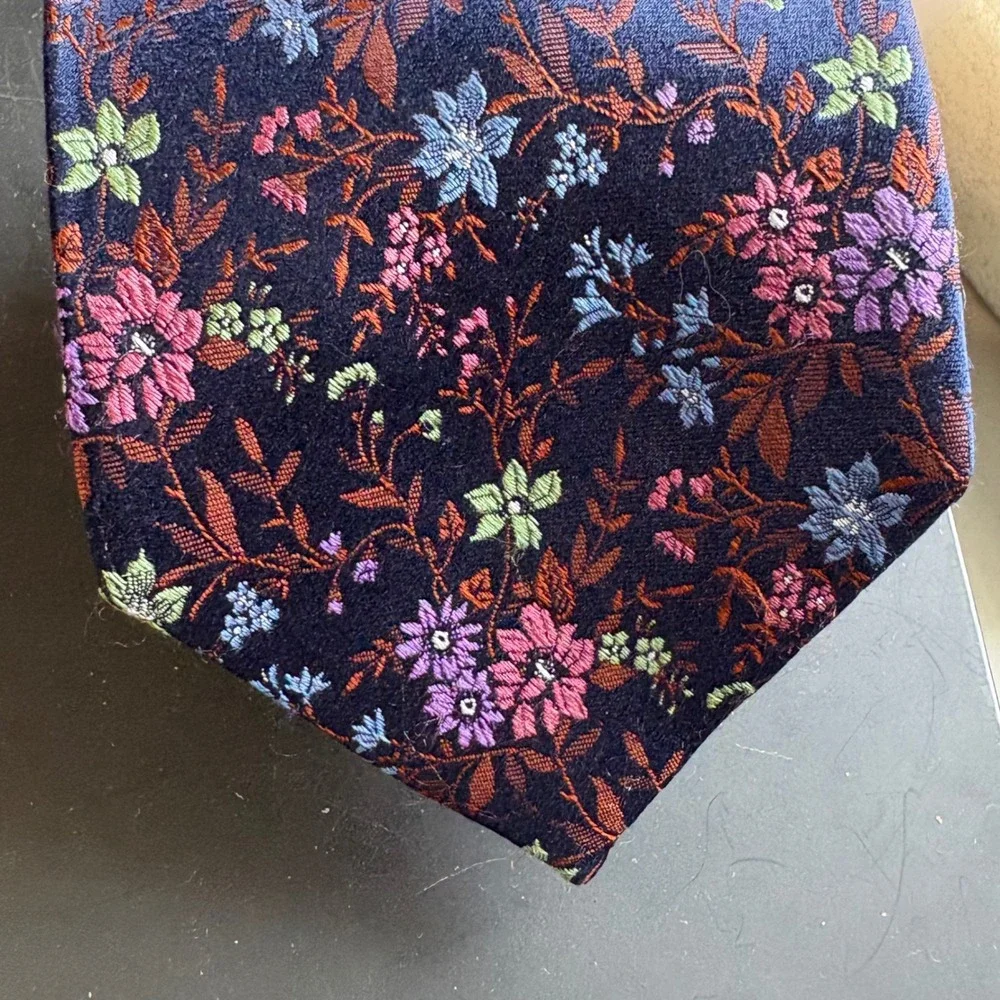 Bruno Piatelli 100% Silk Necktie Mens Floral Handmade Woven Botanical Tie Floral
